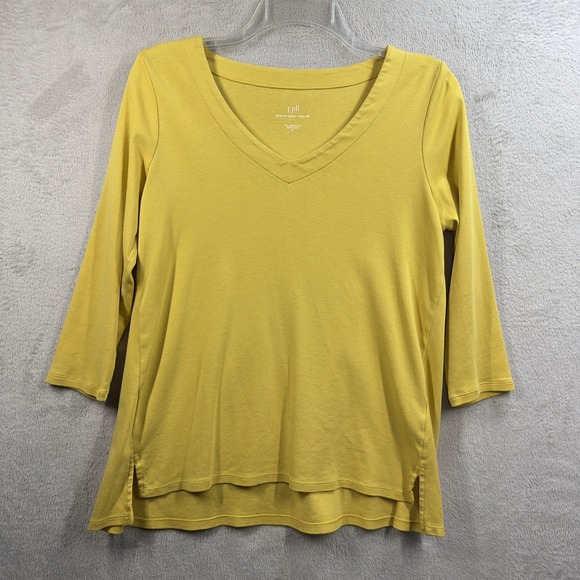 J. Jill Tops - J Jill Pima 3/4 Sleeve V-Neck Top Women's Size‎ S Mustard Yellow